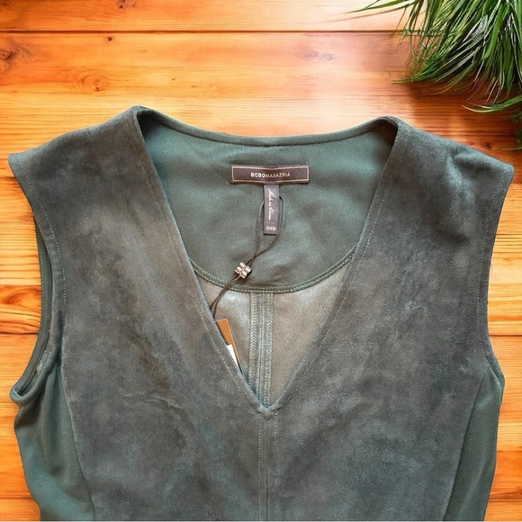BCBGMAXAZRIA Malina Faux Suede Dress - Alpine Green - XXS - NWT - Picture 4 of 11